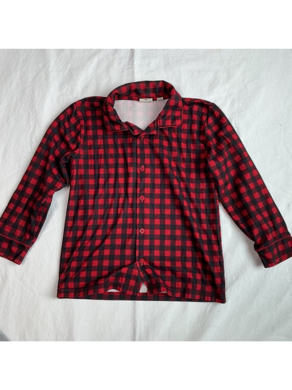 Bass Pro Shop Outdoor Kids Holiday Pajama Set Size 6 Red Plaid Reindeer Fishmas - Picture 3 of 16